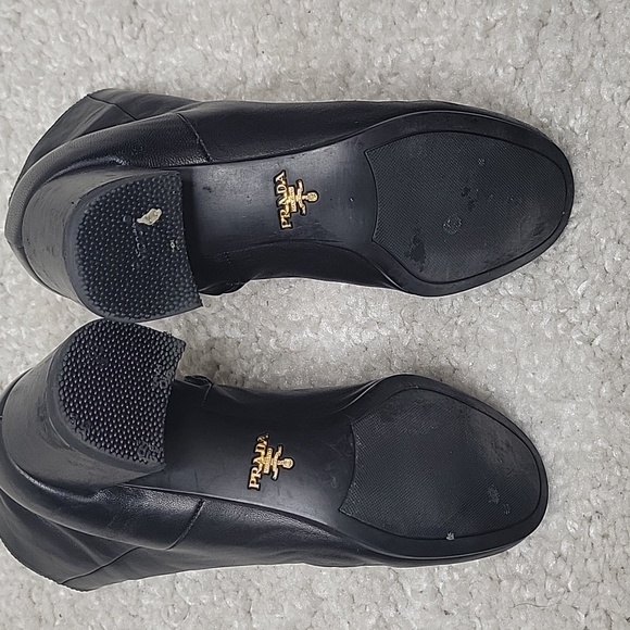 PRADA  LEATHER ankle boots size 5.5 - Picture 16 of 17